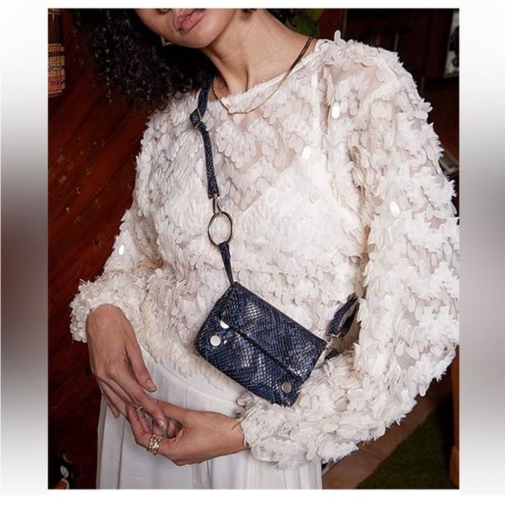 Hammitt VIP Mini Snake Belt Bag Crossbody Navy Convertible